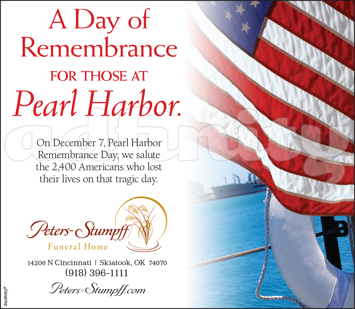 A Day of Remembrance for those at Pearl Harbor. adfinity
